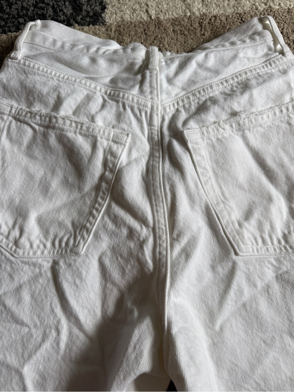 AGOLDE Stella White High-Waist Frayed Hem Women’s Hidden Button Fly Shorts- 23 - Picture 14 of 14